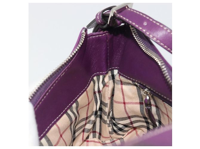 Borsa a tracolla BURBERRY in pelle viola argento Auth 198744A Porpora - vista 18