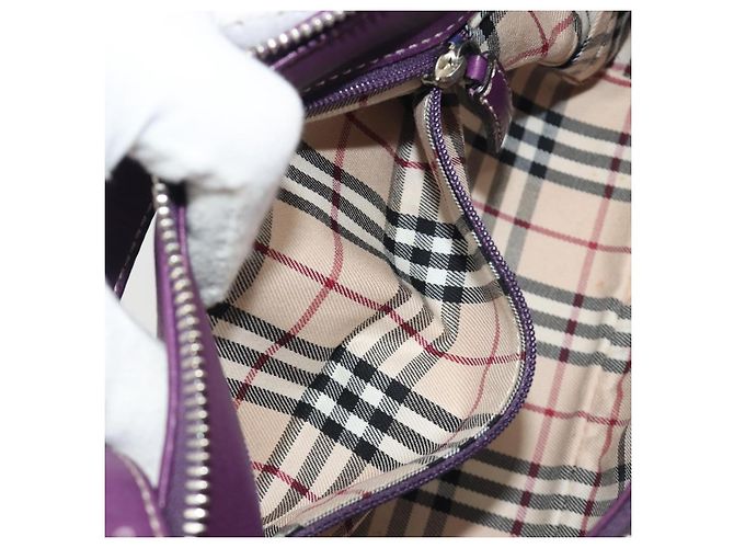 Borsa a tracolla BURBERRY in pelle viola argento Auth 198744A Porpora - vista 20