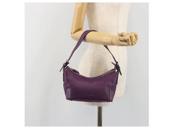 Borsa a tracolla BURBERRY in pelle viola argento Auth 198744A Porpora - vista 21