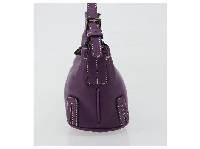 Borsa a tracolla BURBERRY in pelle viola argento Auth 198744A Porpora - vista 4