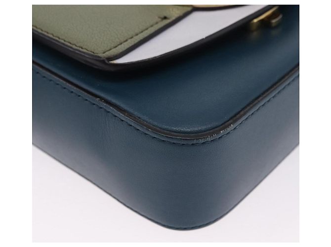 Chloé Borsa a tracolla Chloe Chloe C in pelle blu e oro autentica ka5709A D'oro - vista 15