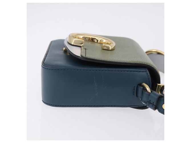 Chloé Borsa a tracolla Chloe Chloe C in pelle blu e oro autentica ka5709A D'oro - vista 3