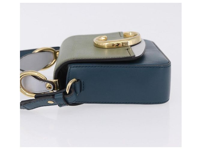 Chloé Borsa a tracolla Chloe Chloe C in pelle blu e oro autentica ka5709A D'oro - vista 5