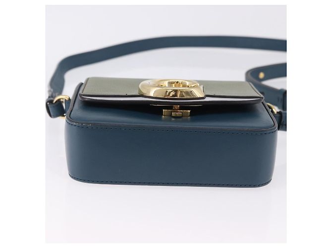 Chloé Borsa a tracolla Chloe Chloe C in pelle blu e oro autentica ka5709A D'oro - vista 6