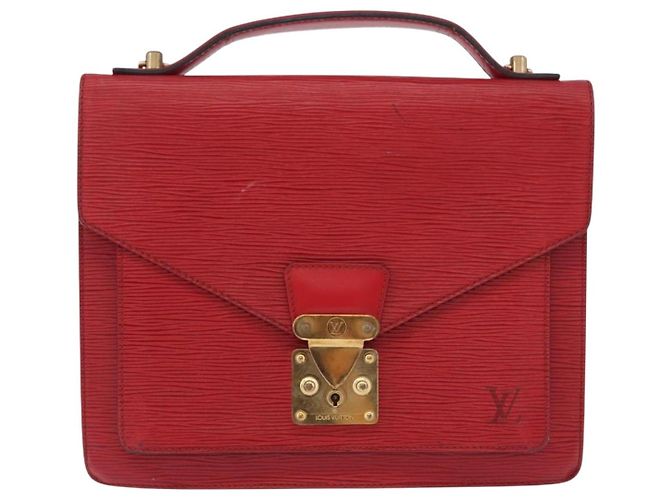 Borsa a mano LOUIS VUITTON Epi Monceau 28 Rossa M40783 LV Auth 197039 Rosso - vista 13