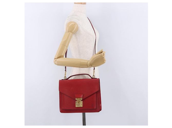 Borsa a mano LOUIS VUITTON Epi Monceau 28 Rossa M40783 LV Auth 197039 Rosso - vista 27