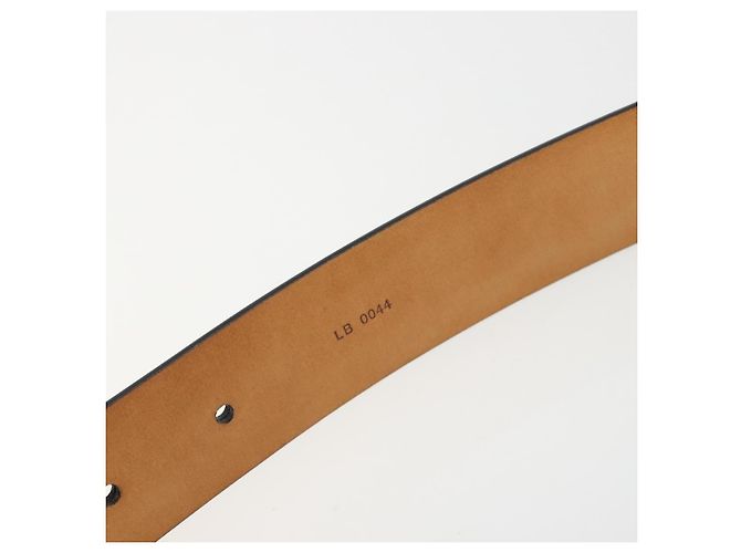 LOUIS VUITTON Cintura Carre Belt Leather "90/36" Black Silver LV Auth BA15036 Nero Argento - vista 12