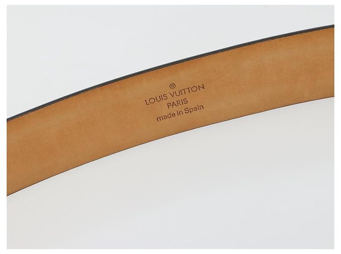 LOUIS VUITTON Cintura Carre Belt Leather "90/36" Black Silver LV Auth BA15036 Nero Argento - vista 14