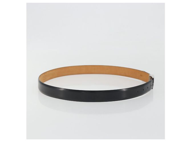LOUIS VUITTON Cintura Carre Belt Leather "90/36" Black Silver LV Auth BA15036 Nero Argento - vista 4