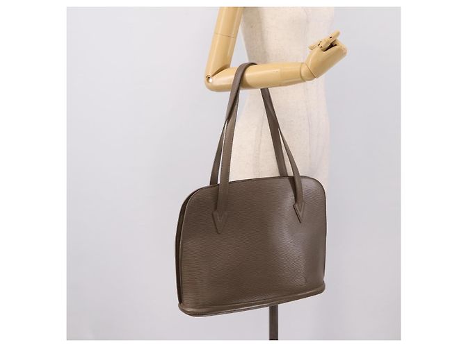 LOUIS VUITTON Borsa a tracolla Epi Lussac Gray Pepper M5228C LV Auth 197024 Marrone - vista 26