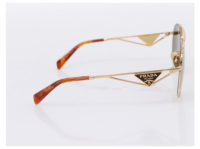 Gafas de sol PRADA metal Brown Auth BA15182M Castaño - vista 3