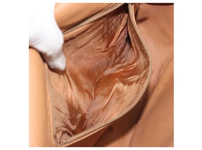 Céline Borsa a tracolla CELINE Macadam Canvas PVC Leather Brown Gold Auth 196698 Marrone D'oro - vista 11