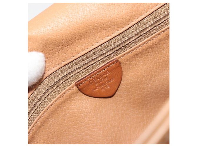 Céline Borsa a tracolla CELINE Macadam Canvas PVC Leather Brown Gold Auth 196698 Marrone D'oro - vista 12