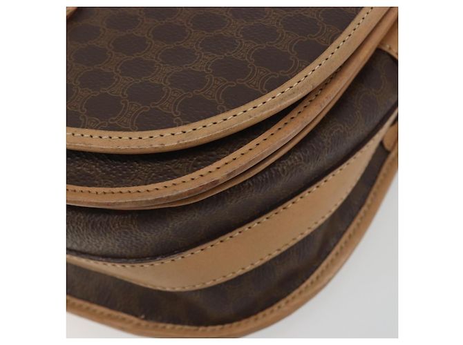 Céline Borsa a tracolla CELINE Macadam Canvas PVC Leather Brown Gold Auth 196698 Marrone D'oro - vista 14