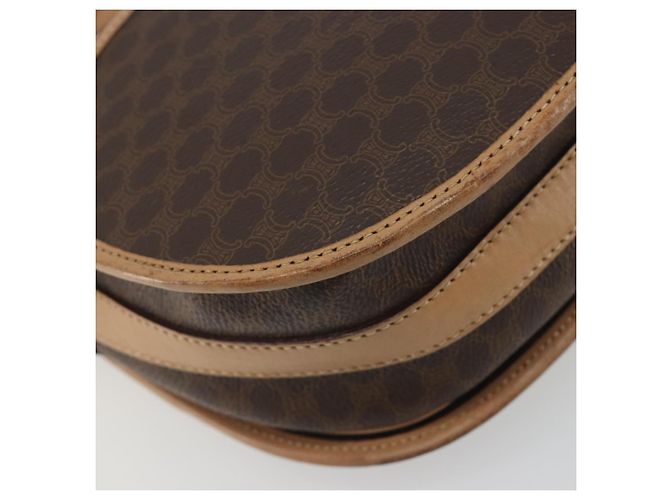 Céline Borsa a tracolla CELINE Macadam Canvas PVC Leather Brown Gold Auth 196698 Marrone D'oro - vista 17