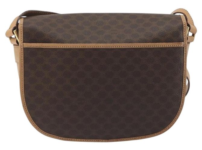 Céline Borsa a tracolla CELINE Macadam Canvas PVC Leather Brown Gold Auth 196698 Marrone D'oro - vista 2