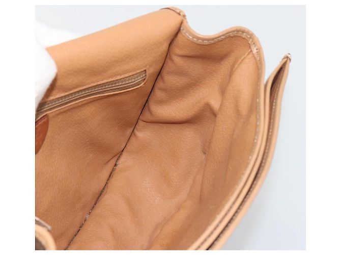 Céline Borsa a tracolla CELINE Macadam Canvas PVC Leather Brown Gold Auth 196698 Marrone D'oro - vista 20