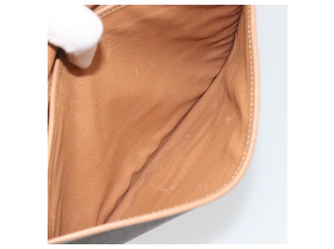 Céline Borsa a tracolla CELINE Macadam Canvas PVC Leather Brown Gold Auth 196698 Marrone D'oro - vista 23