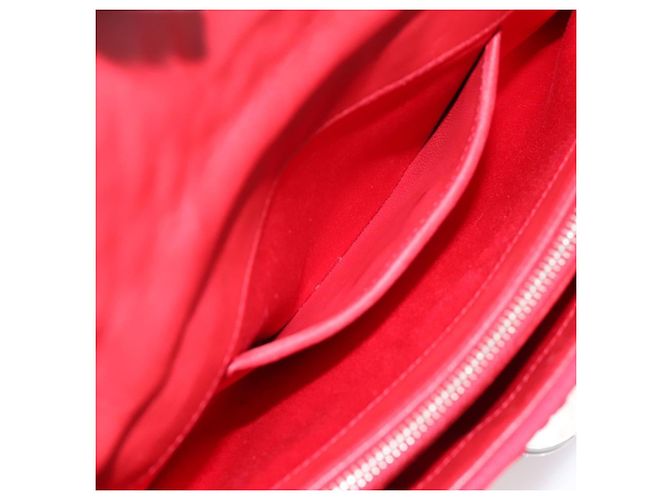 Borsa a tracolla Miu Miu Matelassé con catena in nylon rosso argento Auth 198738A - vista 23