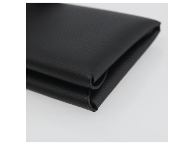 Hermès HERMES Calvi Duo Coin Purse Leather Black Silver Auth 196067V Negro Plata - vista 10