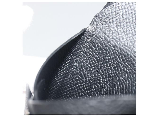 Hermès HERMES Calvi Duo Coin Purse Leather Black Silver Auth 196067V Negro Plata - vista 19
