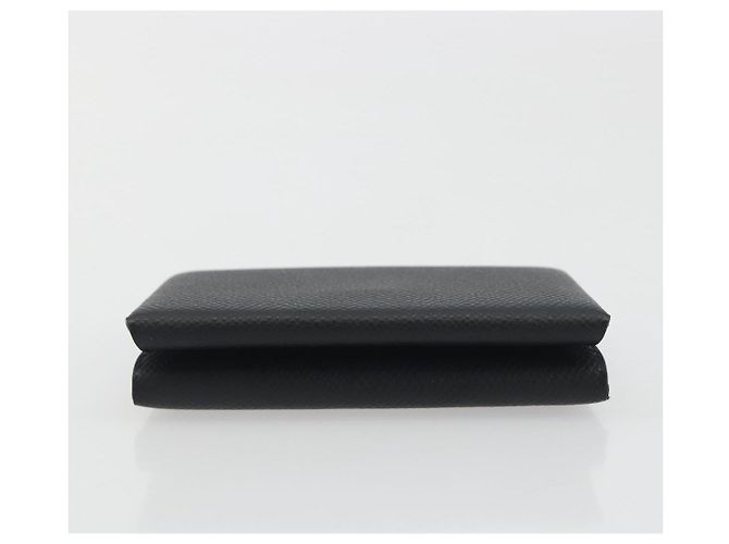 Hermès HERMES Calvi Duo Coin Purse Leather Black Silver Auth 196067V Negro Plata - vista 7