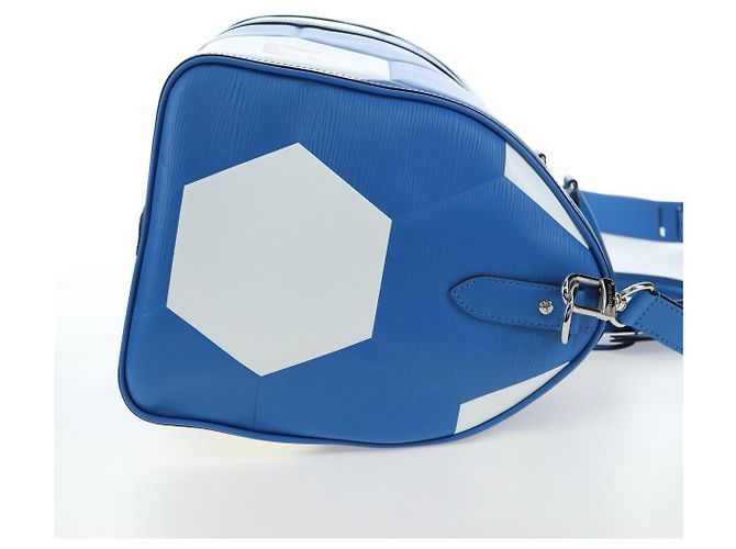 Borsa LOUIS VUITTON Epi 2018 FIFA Keepall Bandouliere 50 Blu M52120 Auth 196804SM - vista 4