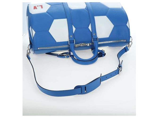 Borsa LOUIS VUITTON Epi 2018 FIFA Keepall Bandouliere 50 Blu M52120 Auth 196804SM - vista 8