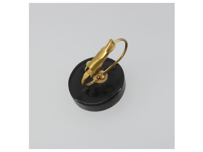 CHANEL Pierce Plastic Black Gold CC Auth 198813A Nero D'oro - vista 11