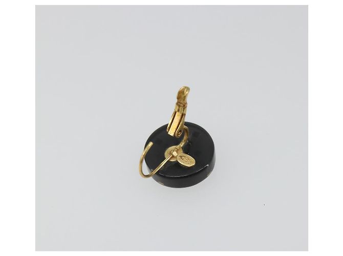CHANEL Pierce Plastic Black Gold CC Auth 198813A Nero D'oro - vista 13