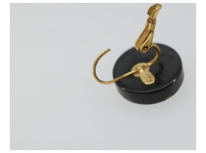 CHANEL Pierce Plastic Black Gold CC Auth 198813A Nero D'oro - vista 15