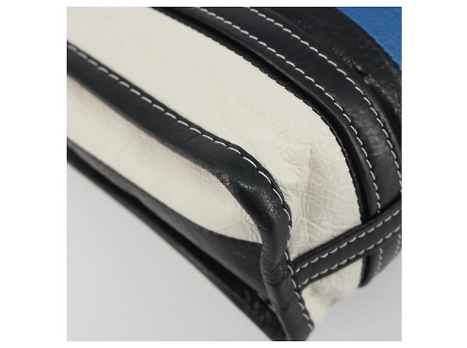 BALENCIAGA Bazaar Shopper XXS Bag Leather 2way Black Silver 513988 Auth 196682A Silvery - view 10