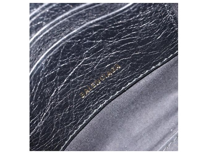 BALENCIAGA Bazaar Shopper XXS Bag Leather 2way Black Silver 513988 Auth 196682A Silvery - view 20