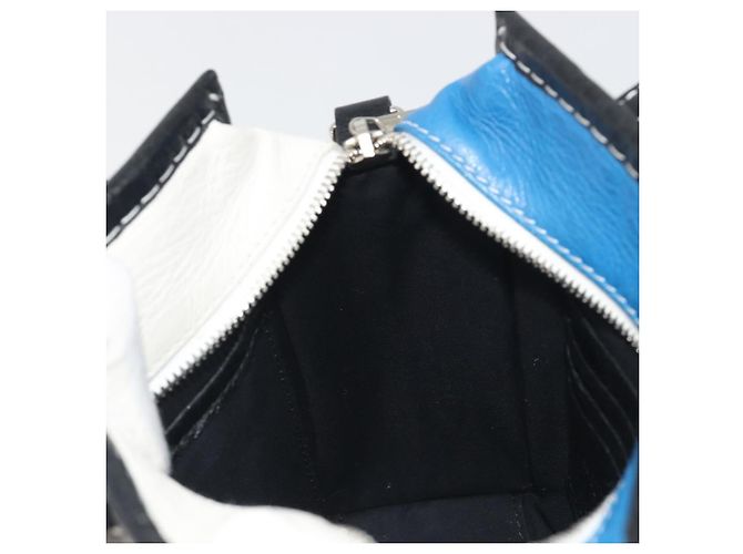 BALENCIAGA Bazaar Shopper XXS Bag Leather 2way Black Silver 513988 Auth 196682A Silvery - view 22