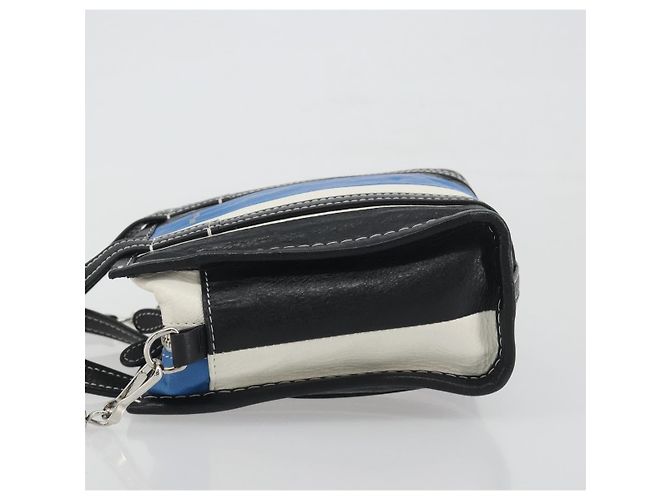 BALENCIAGA Bazaar Shopper XXS Bag Leather 2way Black Silver 513988 Auth 196682A Silvery - view 4