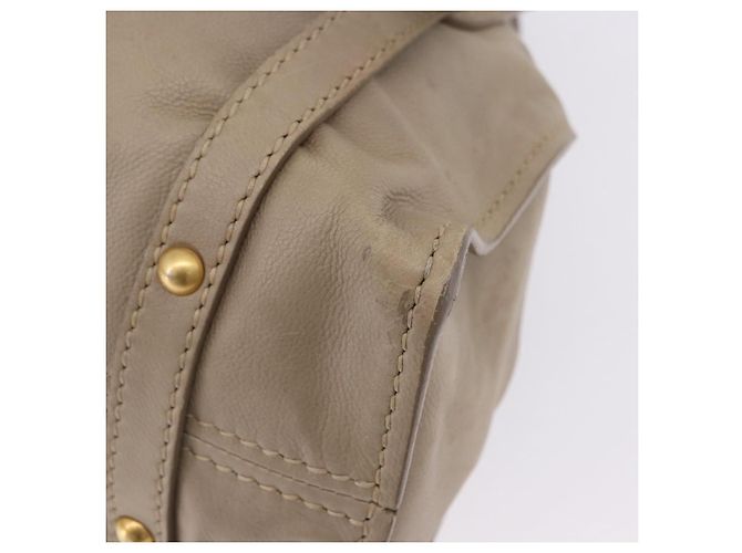 Borsa Tote Miu Miu in pelle beige tono oro Auth 198364A - vista 15