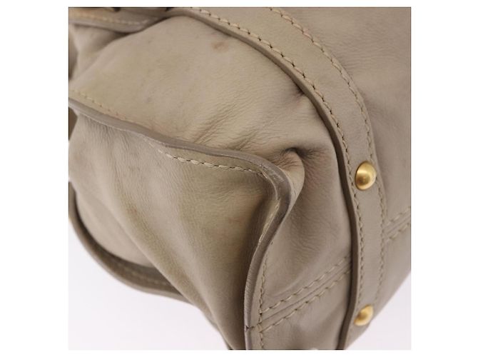 Borsa Tote Miu Miu in pelle beige tono oro Auth 198364A - vista 16