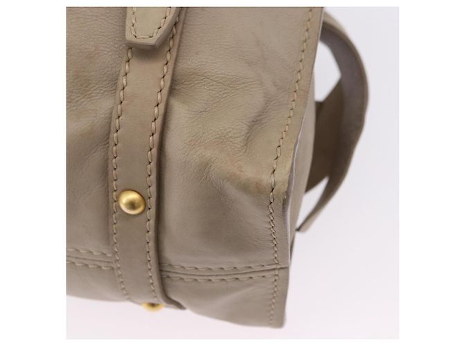 Borsa Tote Miu Miu in pelle beige tono oro Auth 198364A - vista 17