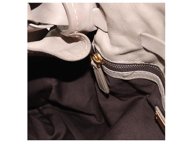 Borsa Tote Miu Miu in pelle beige tono oro Auth 198364A - vista 22