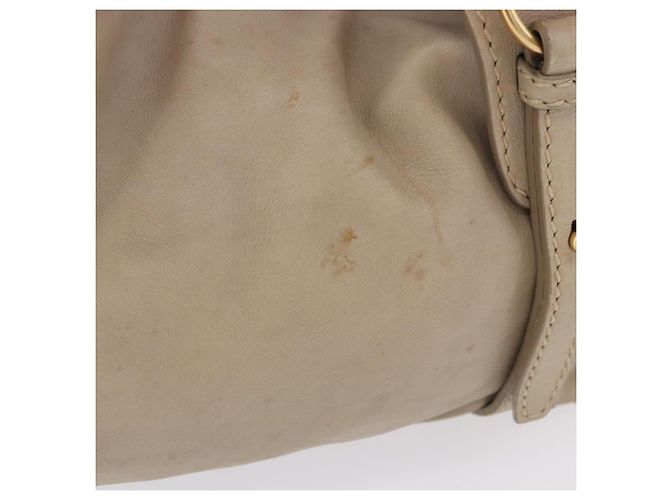 Borsa Tote Miu Miu in pelle beige tono oro Auth 198364A - vista 4