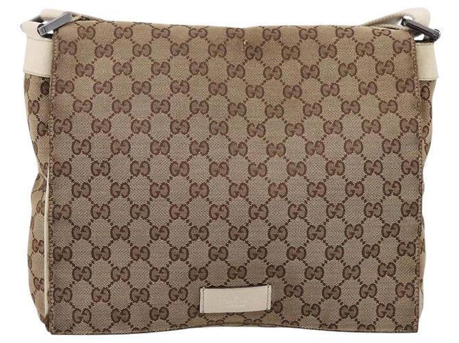 Borsa a tracolla GUCCI GG Canvas Beige Silver 146236 Auth mr2810 Argento - vista 13