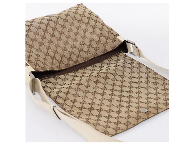 Borsa a tracolla GUCCI GG Canvas Beige Silver 146236 Auth mr2810 Argento - vista 17