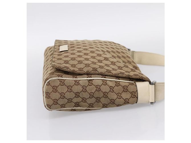 Borsa a tracolla GUCCI GG Canvas Beige Silver 146236 Auth mr2810 Argento - vista 4
