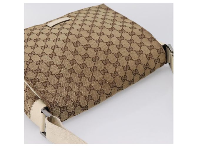 Borsa a tracolla GUCCI GG Canvas Beige Silver 146236 Auth mr2810 Argento - vista 6