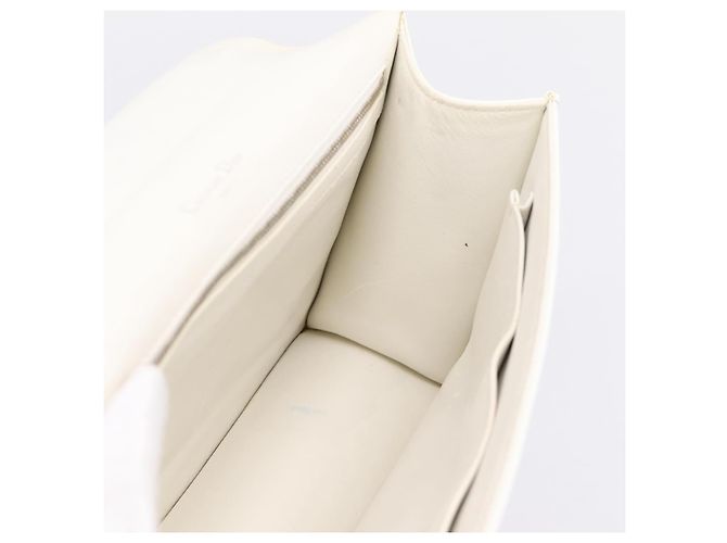 Borsa a tracolla con catena Christian Dior Diorama in pelle bianca e argento Auth 196404A Bianco - vista 17