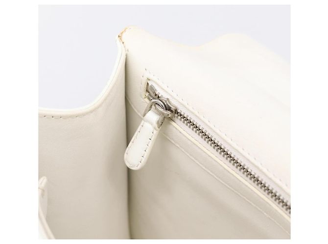 Borsa a tracolla con catena Christian Dior Diorama in pelle bianca e argento Auth 196404A Bianco - vista 19