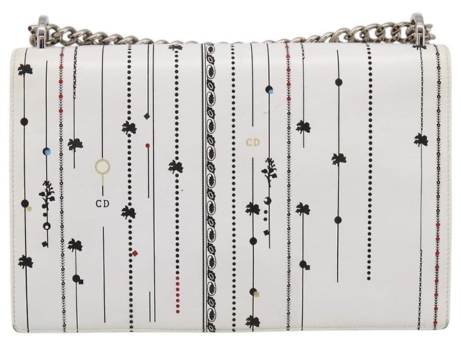 Borsa a tracolla con catena Christian Dior Diorama in pelle bianca e argento Auth 196404A Bianco - vista 2