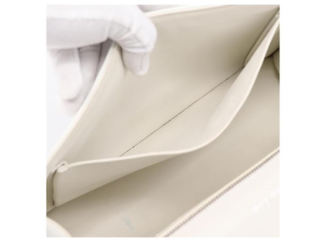 Borsa a tracolla con catena Christian Dior Diorama in pelle bianca e argento Auth 196404A Bianco - vista 21
