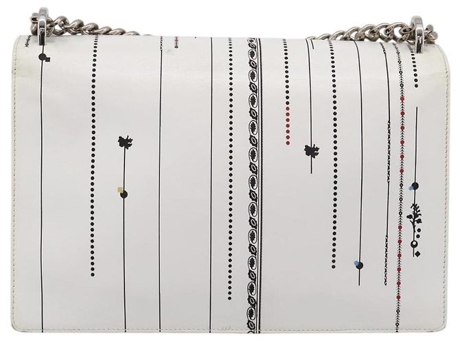 Borsa a tracolla con catena Christian Dior Diorama in pelle bianca e argento Auth 196404A Bianco - vista 3
