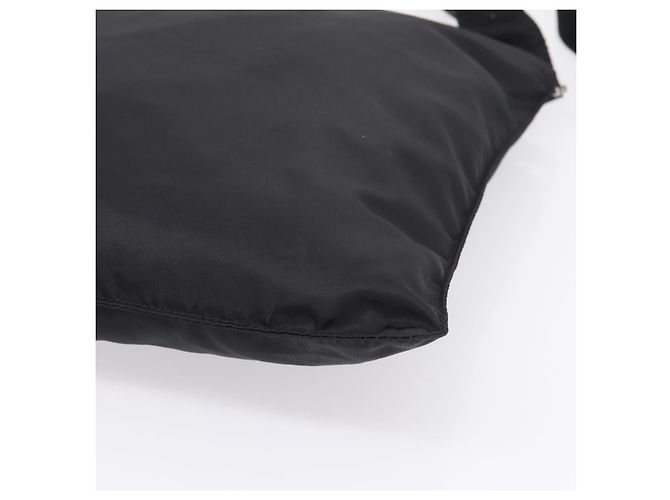 Borsa a tracolla PRADA in nylon nera argento B7338 Auth am12305V Nero - vista 14